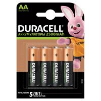 Аккумулятор Duracell AA/HR6, 2400mAh, 4шт/уп