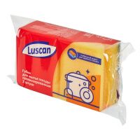 Губка для мытья посуды Luscan Economy поролоновая, 90х70х38мм, 2шт/уп