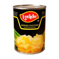 Lorado ананас кусочками в легком сиропе ж/б 580мл