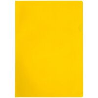 Папка-уголок Officespace желтая прозрачная, А4, 100мкм