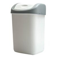 Ведро-контейнер для мусора (урна) OfficeClean, 14л, качающаяся крышка, пластик, серое
