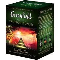 Чай Greenfield Tropical Sunset (Тропикал Сансет), травяной, в пирамидках, 20 пакетиков