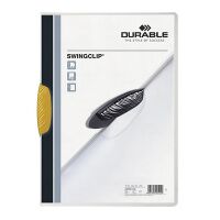 Пластиковая папка с клипом Durable Swingclip желтая, А4, до 30 листов, 2260-04