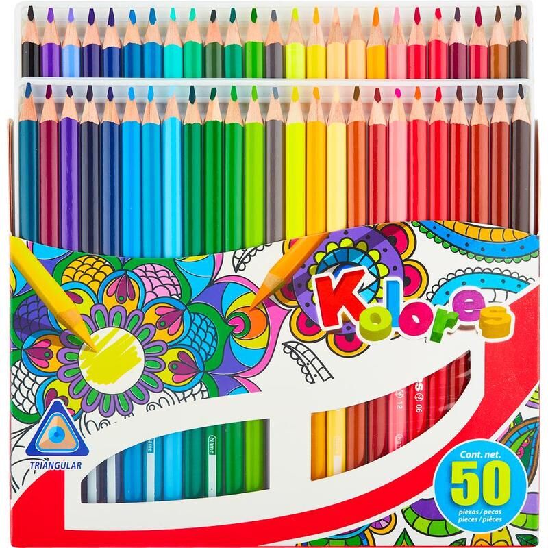 фото: Набор цветных карандашей Kores 50 цветов, трехгранные, 93350