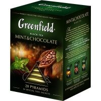 Чай Greenfield Mint and Chocolate (Минт энд Шоколад), черный, в пирамидках, 20 пакетиков