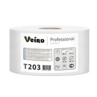 Туалетная бумага Veiro Professional Comfort T203, в рулоне, 200м, 2 слоя, белая, 12 рулонов