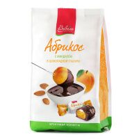 Конфеты Виваль абрикос с миндалем в шоколадной глазури, 180г