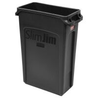 Контейнер для мусора Rubbermaid SlimJim 87л, черный, с системой вентиляции, FG354060BLA