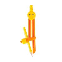Циркуль №1 School пластиковый, длина 135мм, с карандашом, оранжевый,блистер