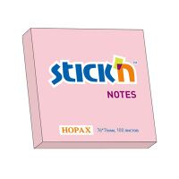 Блок для записей с клейким краем Stick'n розовый, пастельный, 76х76см, 100 листов