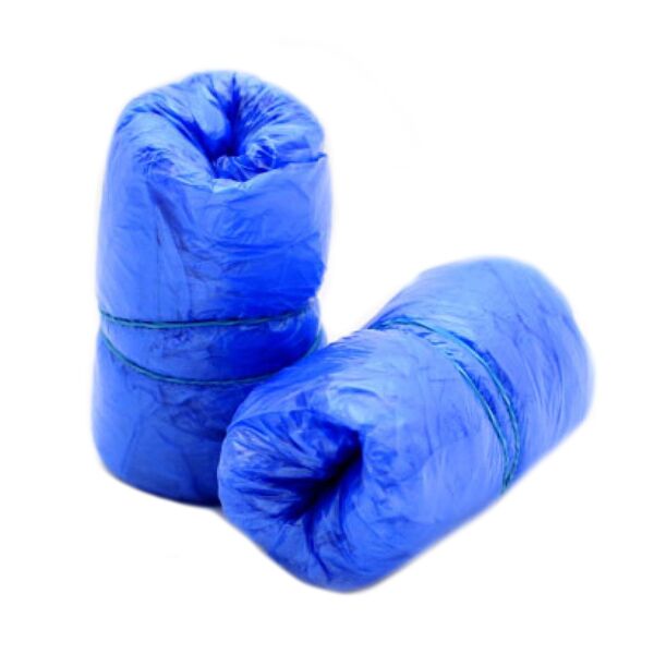 фото: Бахилы Elegreen Экстра 12мкм (3,5гр), голубые, с 2й резинкой, 10 пар, в роликах
