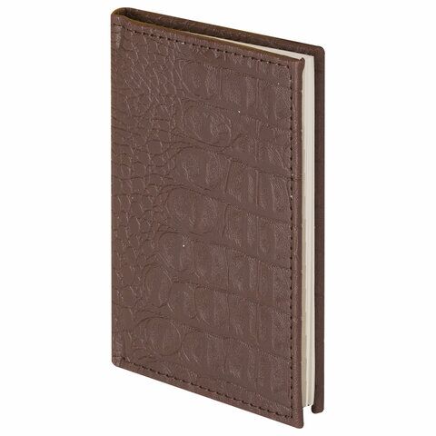 фото: Телефонная книга Brauberg Cayman А7, коричневая, 56 листов, кожзам
