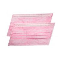 Маска защитная Safety нежно-розовая, 50 шт, коробка, 3-слойная, мелтблаун