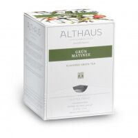 Чай Althaus Grun Matinee, зеленый, листовой, в пирамидках, 15 пакетиков