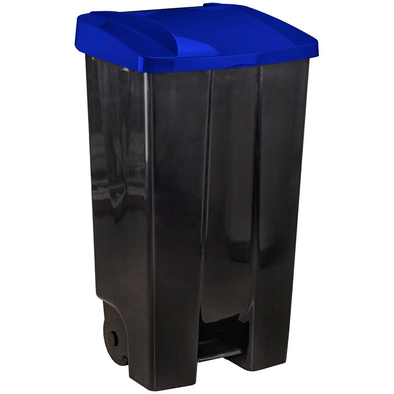 фото: Бак для мусора уличный Idea, с крышкой, с педалью, 110л, синий