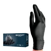 Перчатки нитриловые Benovy Nitrile MultiColor BS р.XL, 7г, черные, 50 пар