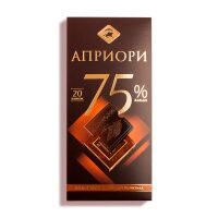 Шоколад в плитках Априори горький 75% какао, 100г