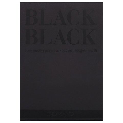 фото: Альбом для зарисовок А4 (210x297 мм) FABRIANO 'BlackBlack', черная бумага, 20 листов, 300 г/м2, 1910