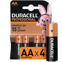 Батарейка Duracell Professional AA LR06, алкалиновая, 4шт/уп