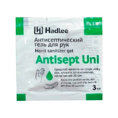 фото: Антисептик для рук Hadlee Antisept Uni 3мл, саше, 4207-с