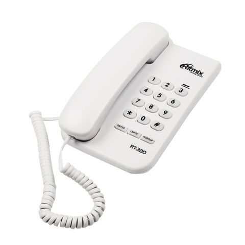 фото: Телефон RITMIX RT-320 white, световая индикация звонка, блокировка набора ключом, белый, 15118348
