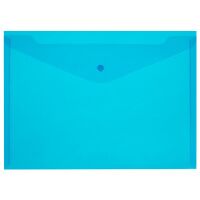Папка-конверт на кнопке Attache КНК 180 синяя прозрачная, А4, 10шт/уп