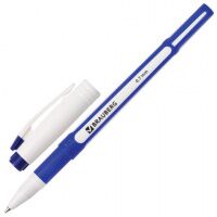 Шариковая ручка Brauberg Contact синяя, 0.7мм, бело-синий корпус