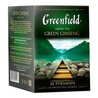 Чай Greenfield Green Ginseng (Грин Джинсенг), улун, в пирамидках, 20 пакетиков