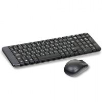 Комплект клавиатура+мышь беспроводной Logitech Wireless Desktop MK220, USB, черный