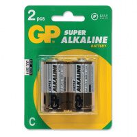 Батарейка Gp Super Alkaline C/LR14, 1.5В, алкалиновые, 2шт/уп