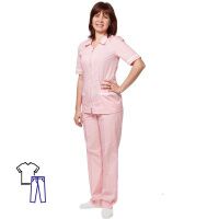 Медицинский костюм женский (р.60-62) 170-176, розовый, 1 шт