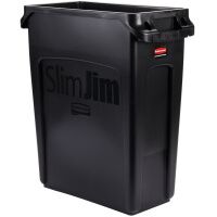 Контейнер для мусора Rubbermaid SlimJim 60л, черный, с системой вентиляции, 1955959