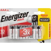 Батарейка Energizer Max AAA/LR03, алкалиновая, 16шт/уп