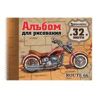 Альбом для рисования, А4, 32 л., гребень, обложка картон, BRAUBERG ЭКО, 205х290 мм, 'Мотоциклы' (1 в