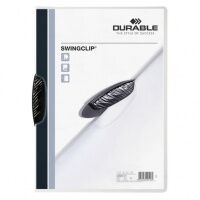 Пластиковая папка с клипом Durable Swingclip Color черная, А4, до 30 листов, 2260-01
