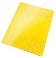 Папка с 3-мя клапанами Leitz WOW, ламинированный картон, желтый глянцевый