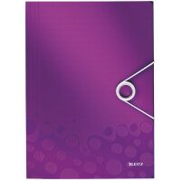 Пластиковая папка на резинке Leitz Wow фиолетовая, A4, до 150 листов, 45990062