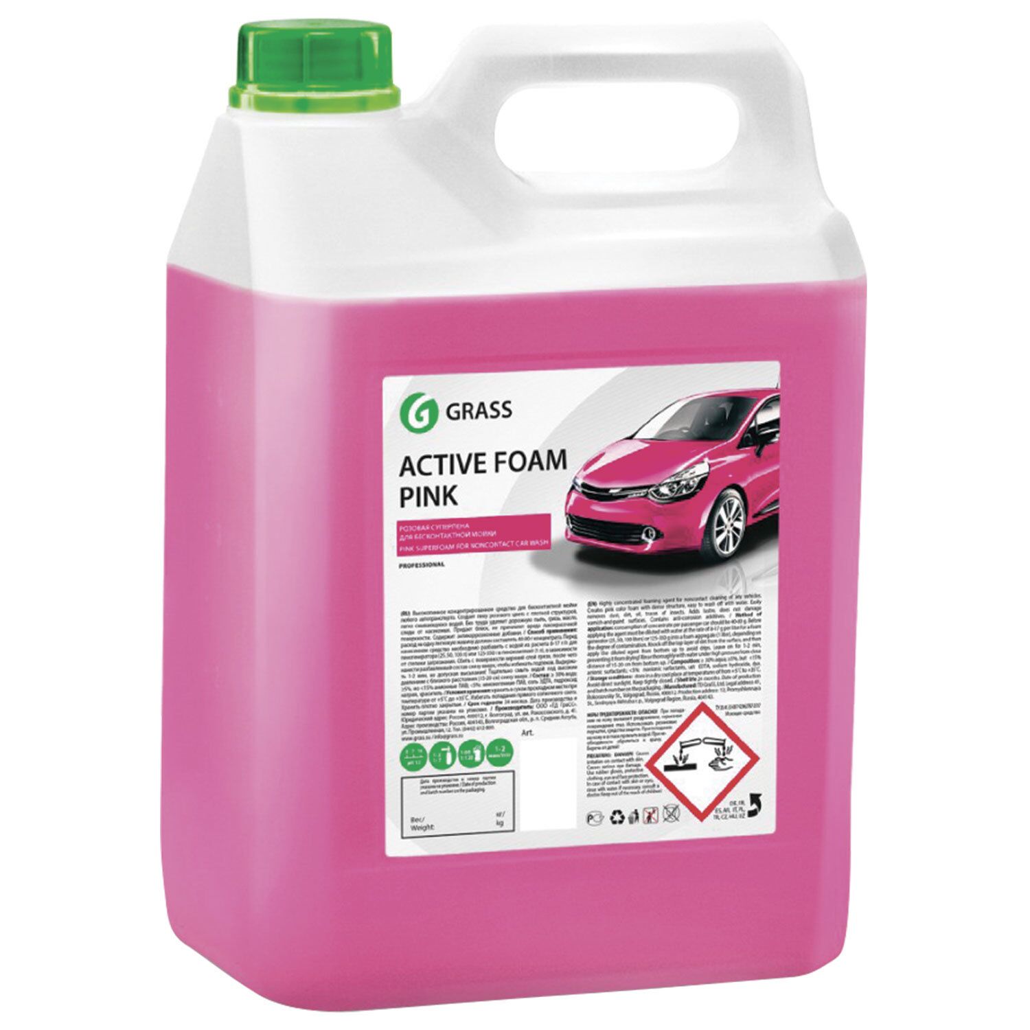 фото: Автошампунь Grass Aktive Foam Pink 6кг, розовая пена, 113121
