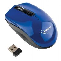 Мышь беспроводная оптическая USB Gembird MUSW-400-B 1600dpi, черно-синяя, бесшумная