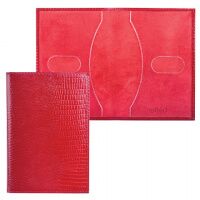 Обложка для паспорта Befler Ящерица красная, натуральная кожа
