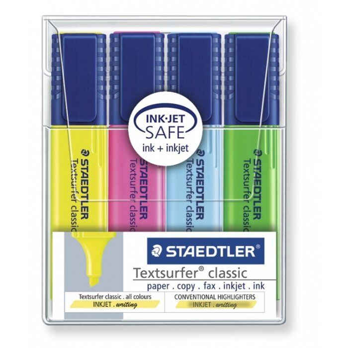 фото: Текстовыделитель Staedtler Textsurfer Classic набор 4 цвета, 1-5мм, скошенный наконечник