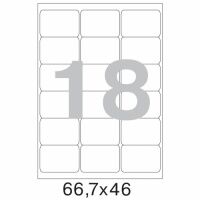 Этикетки самоклеящиеся Office Label 66.7х46мм, белые, 18шт на листе А4, 100 листов
