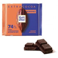 Шоколад RITTER SPORT темный 74% какао, насыщенный вкус из Перу, 100 г, Германия, RU9330R