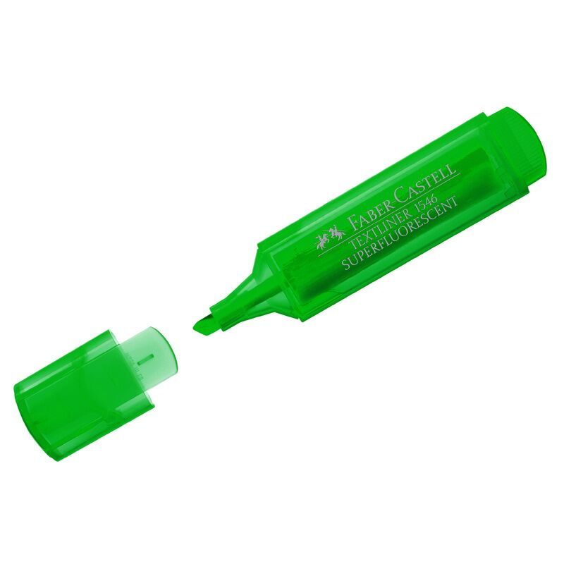 фото: Текстовыделитель Faber-Castell 46 Superfluorescent флуоресцентный зеленый, 1-5мм, скошенный наконечн