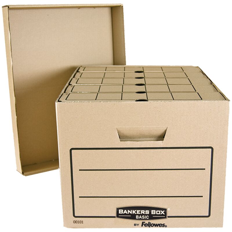 фото: Архивный короб Fellowes Bankers Box Basic бурый, 325х260х420мм, с крышкой