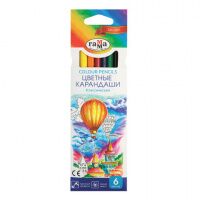 Карандаши цветные ГАММА 'Классические', 6 цветов, заточенные, шестигранные, картонная упаковка, 0509