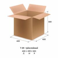 Короб картонный 400x400x300мм, Т-23 бурый 10 шт/уп