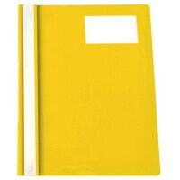 Скоросшиватель пластиковый Бюрократ с карманом для визитки желтый, А4, PS-V20YEL