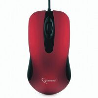 Мышь проводная оптическая USB Gembird MOP-400-R 1000dpi, красная, бесшумная