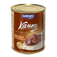 Второе блюдо Главпродукт Каша Губернаторская по-домашнему, рисовая, с говядиной, 340г, ж/б